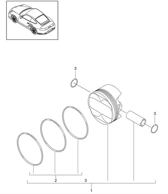 Diagram 102-005 Porsche 卡宴 3.2L V6 2003 年>> 引擎