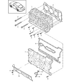 Cilinderkop met: Kleppen / Cilinderkoppakking / Kleppendeksel - A170 - 997.2 Turbo 3.8L 2010-13