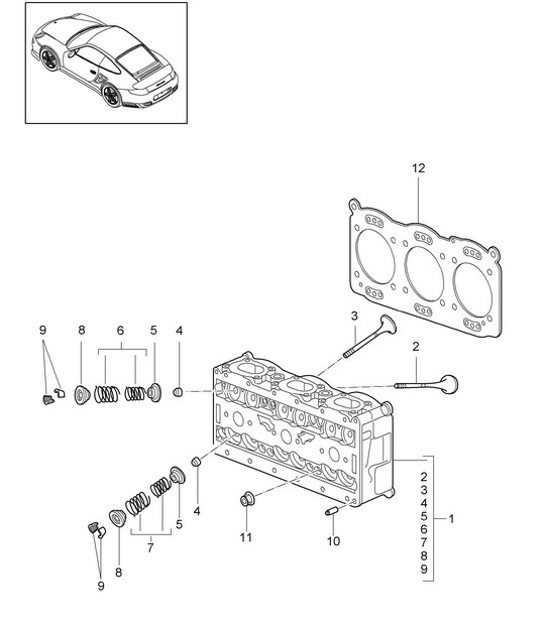 Diagram 103-002 Porsche Panamera 4S V6 Turbo 3.0L 4WD (420 ch) Moteur