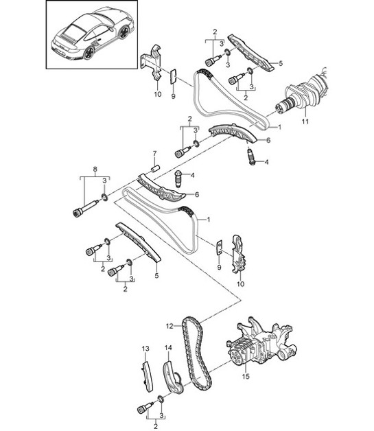 Diagram 103-015 Porsche Cayenne Turbo / Turbo S 4.8L 2007>> Motor