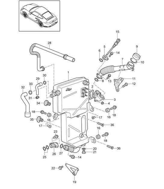 Diagram 104-007 Porsche Cayman 987C/981C（2005-2016 年） 引擎