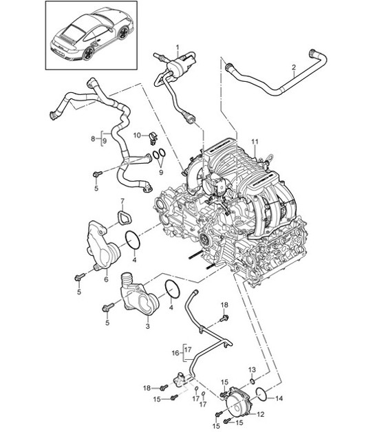 Diagram 104-010 Porsche 911 1978-1983 3.0L/SC Moteur