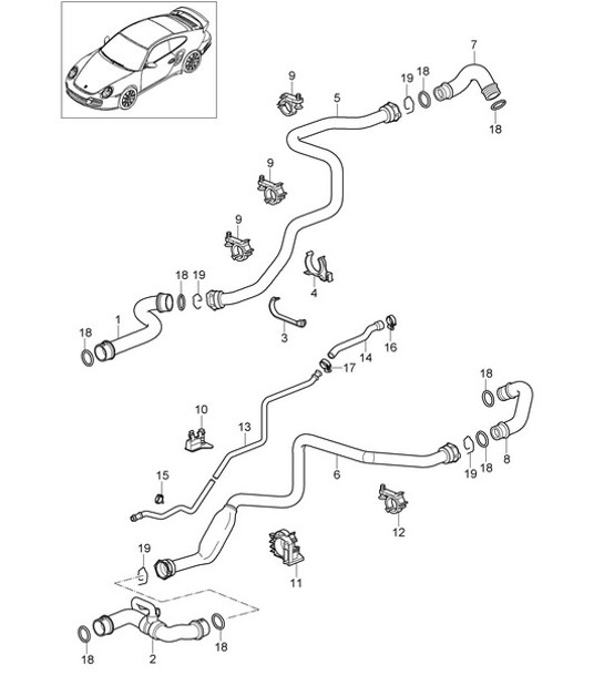Diagram 105-008 Porsche 卡宴 3.2L V6 2003 年>> 引擎