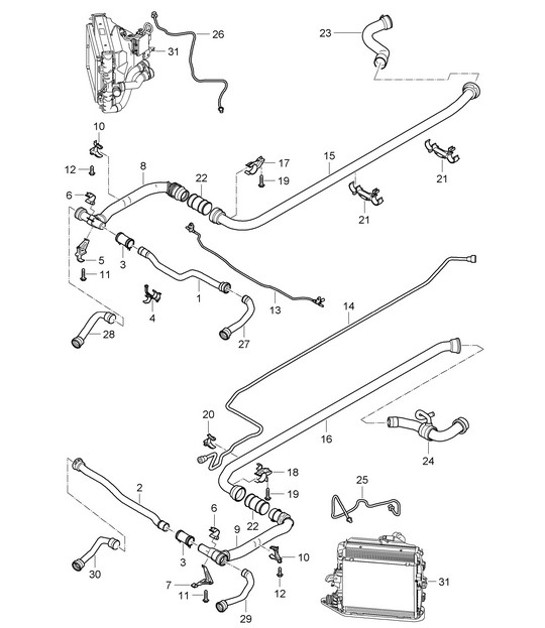 Diagram 105-011 Porsche 9YA Cayenne Coupe Turbo S E-Hybrid V8 4.0L 550Hp 2020-23 