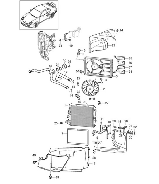 Diagram 105-016 Porsche 996 C4 3.6L 09/01-2005 Motor