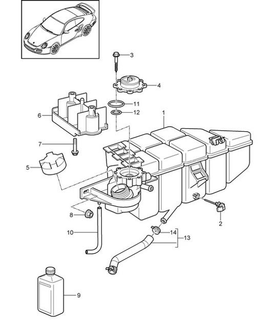 Diagram 105-020 Porsche 卡宴 3.2L V6 2003 年>> 引擎