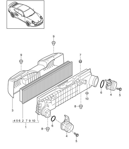 Diagram 106-002 Porsche 996 GT3 RS 2003-04 Motor