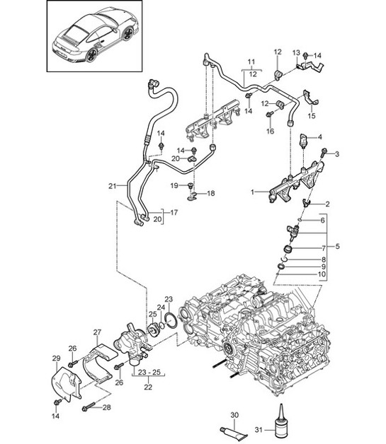 Diagram 107-005 Porsche 911/912 (1965-1989) Moteur
