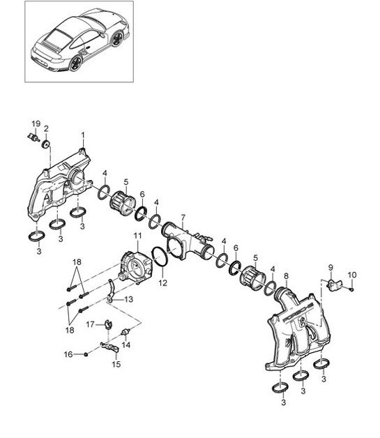 Diagram 107-010 Porsche Cayman S 3.4L 987C 2005-08 Engine