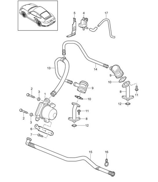 Diagram 108-007 Porsche Boxster S 987 MKII 3.4L 2009-2012 Moteur