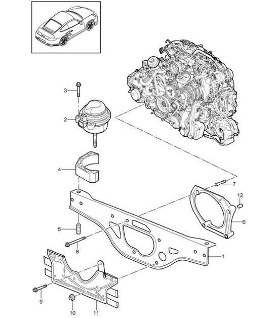 Diagram 109-000 Porsche Cayenne Turbo S E-Hybrid V8 4.0L 550Hp 