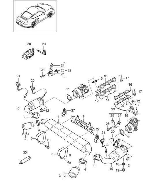 Diagram 202-002 Porsche Macan Turbo 2.9L V6 440马力 