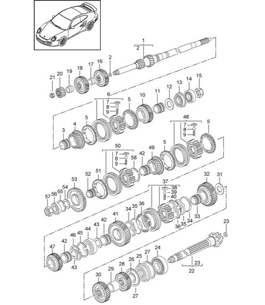 Diagram 303-011 Porsche Cayman 987C/981C (2005-2016) Transmission