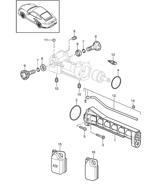 Diagram 305-015 Porsche 911Turbo 3.3L 1978-89 Trasmissione