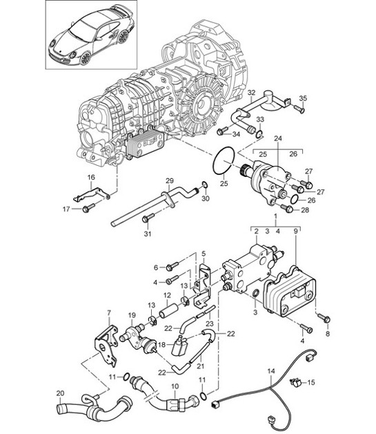 Diagram 307-000 Porsche Cayenne Turbo V8 4.8L Gasolina 500 CV Transmisión