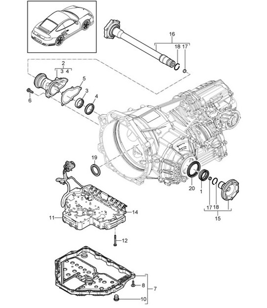 Diagram 320-005 Porsche 968 CS 3.0L 1993-95 Transmission