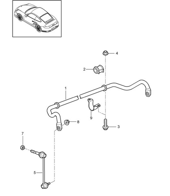 Diagram 402-005 Porsche Cayenne MK2 (957) 2007-2010 Assale anteriore, sterzo