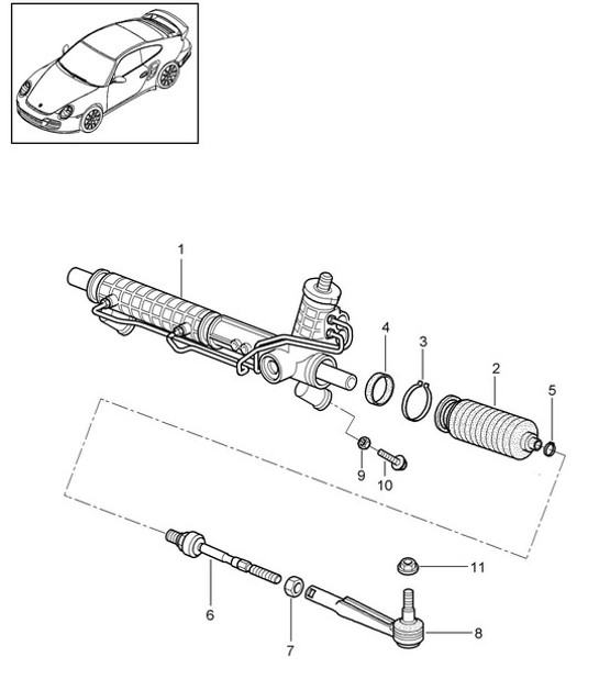 Power steering / Steering gear / Steering parts 997.2 Turbo / GT2 RS 2010-13