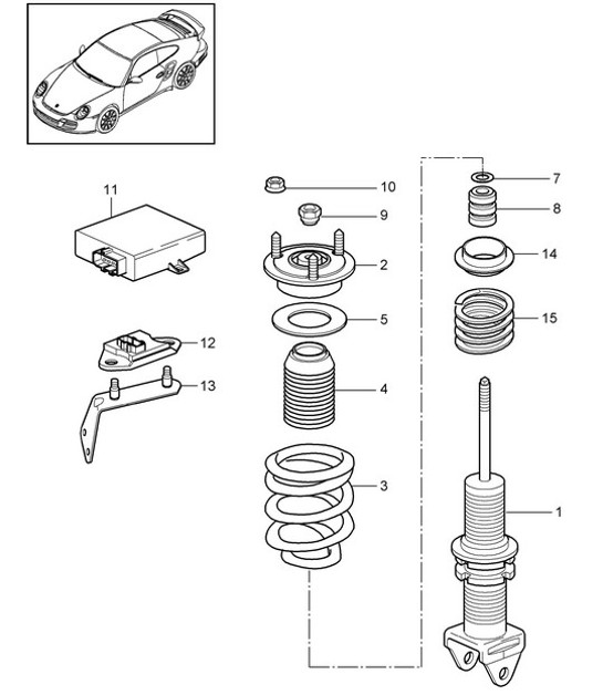 Diagram 502-001 Porsche 356B 1959-63 后轴