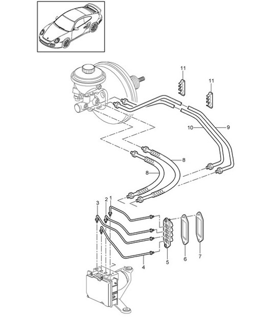 Diagram 604-005 Porsche Cayman 718 2.0L 手动档 (300Bhp) 车轮、制动器