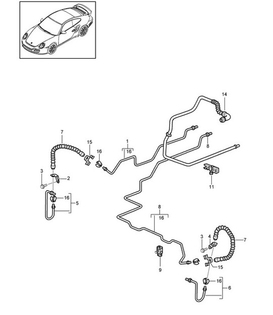 Diagram 604-015 Porsche 996 C4 3.6L 09/01-2005 车轮、制动器