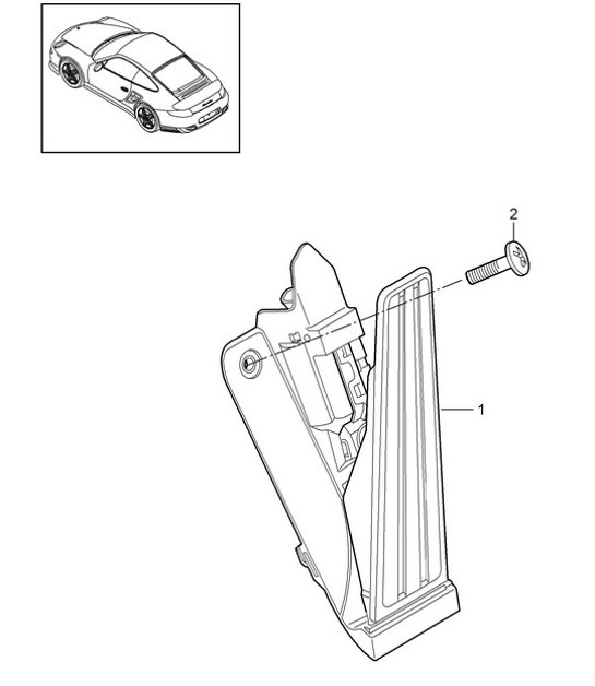 Diagram 702-010 Porsche 997 (911) MK2 2009-2012 Système de levier manuel, groupe de pédales 