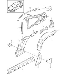 Partie latérale, Intérieure - COUPE - 997.2 Turbo / GT2 RS 2010-13