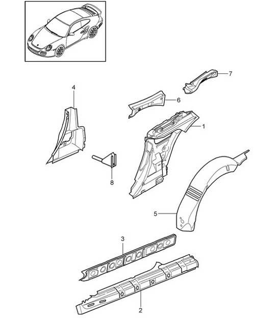 Diagram 801-060 Porsche Cayenne MK3 (958) 2010-2017 Carrocería