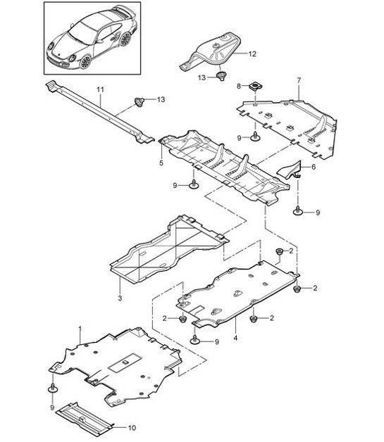 Diagram 801-070 Porsche 997（911）MK2 2009-2012  车身