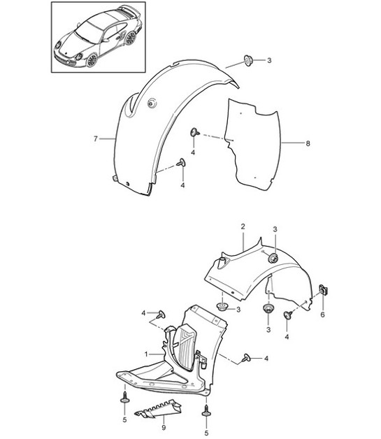 Diagram 801-075 Porsche 996 C2 3.6L 09/01-2005 Body