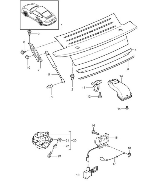 Diagram 803-005 Porsche 993 (911) (1994-1998) Carrosserie