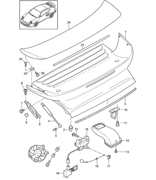 Diagram 803-009 Porsche 996 C2 3.4L 1997-08/01 Carrozzeria