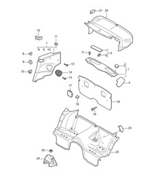Linings, Rear - CABRIO - 997.2 Turbo 2010-13