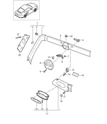 A-pillar / Windshield frame / Sun vizors 997.2 Turbo / GT2 RS 2010-13