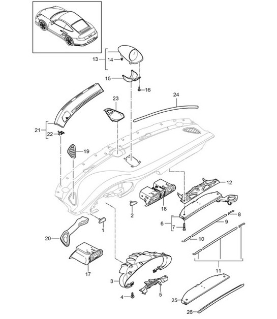 Diagram 809-001 Porsche 997 (911) MK2 2009-2012 Carrozzeria
