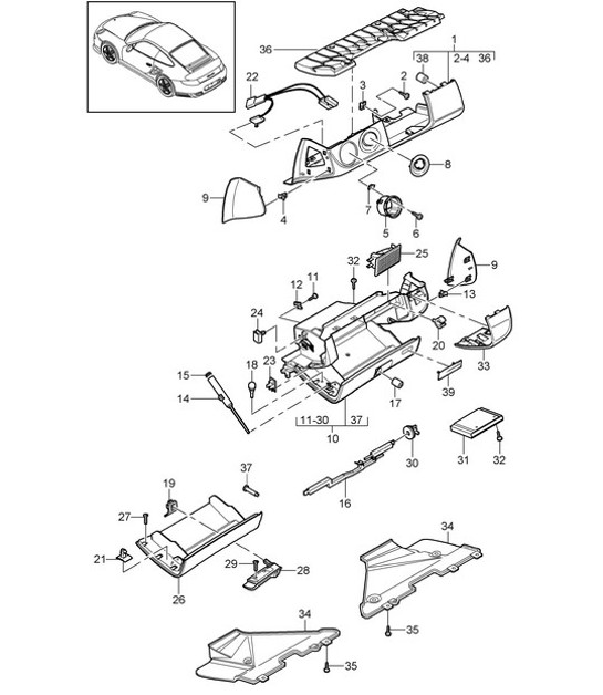 Diagram 809-003 Porsche Panamera S 混合动力 V6 3.0L  车身