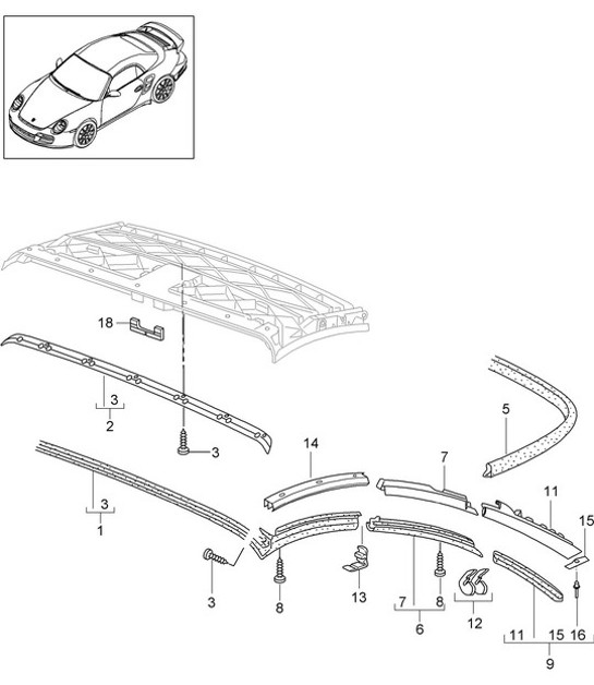 Diagram 811-020 Porsche Cayman 987C/981C (2005-2016) Carrocería