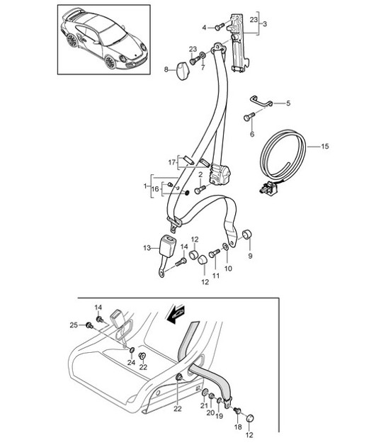Diagram 812-000 Porsche 卡宴 3.6L 2007>>  车身