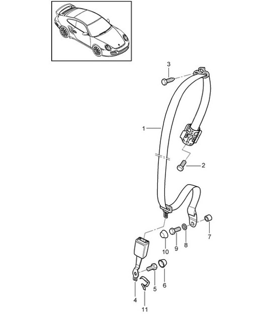 Diagram 812-010 Porsche 997 (911) MK2 2009-2012 Carrosserie
