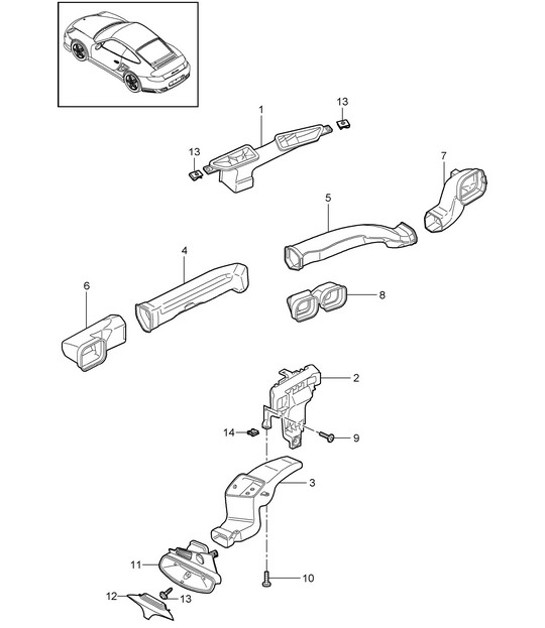 Diagram 813-001 Porsche 997 (911) MK2 2009-2012 Carrosserie