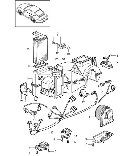 Diagram 813-005 Porsche 997 (911) MK1 2005-2008 Carrosserie