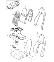 Parte in schiuma / Fodera / Sella standard / Sella comfort 997.2 Turbo / GT2 RS 2010-2013