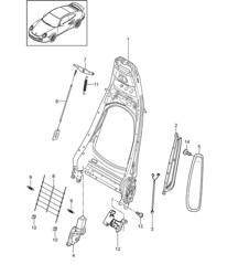 Rugleuningframe / Standaardstoel / Comfortstoel 997.2 Turbo / GT2 RS 2010-13