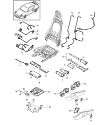 Cableado / Interruptor / Unidad de control / Motor eléctrico / Asiento deportivo 997.2 Turbo / GT2 RS 2010-13