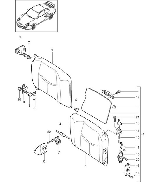 Diagram 817-040 Porsche 997 (911) MK2 2009-2012 Carrosserie