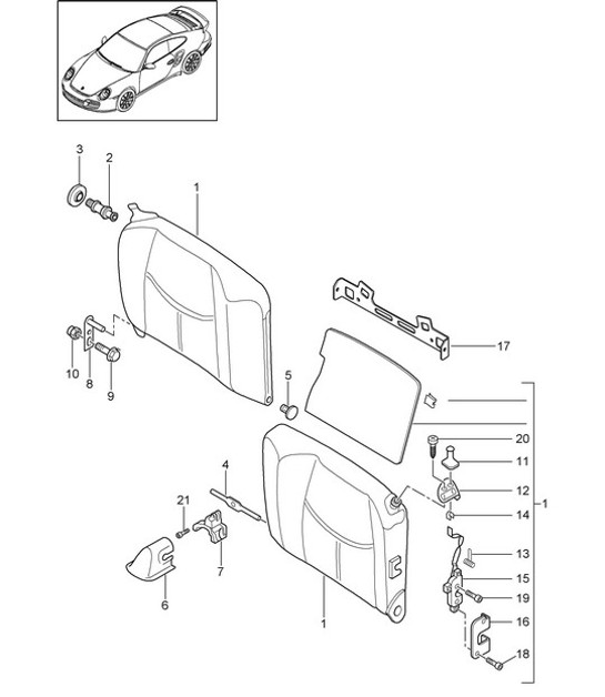 Diagram 817-044 Porsche Panamera 970 MK1 (2009-2013) Carrosserie