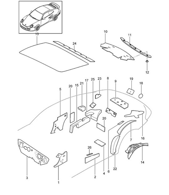 Diagram 817-066 Porsche Cayenne MK2 (957) 2007-2010 Carrosserie