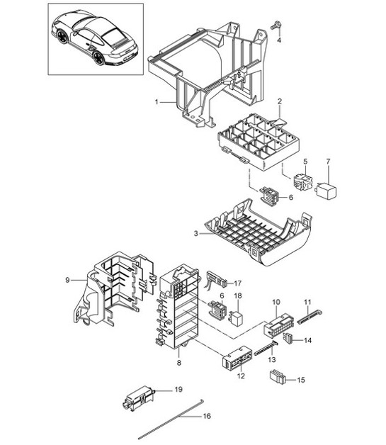 Diagram 902-000 Porsche 开曼 S 3.4L 987C 2005-08 电子设备