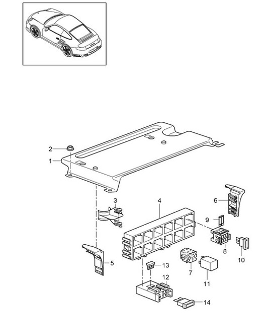 Diagram 902-001 Porsche 卡宴 92A（958） 2010-2017 电子设备