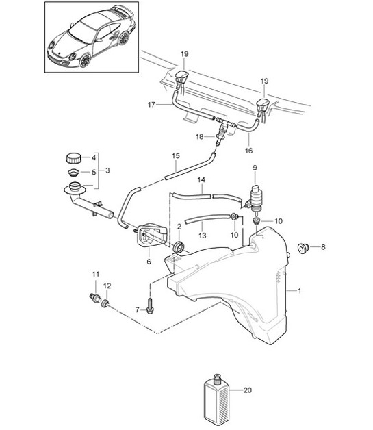 Diagram 904-010 Porsche Boxster 986/987/981 (1997-2016) Équipement électrique
